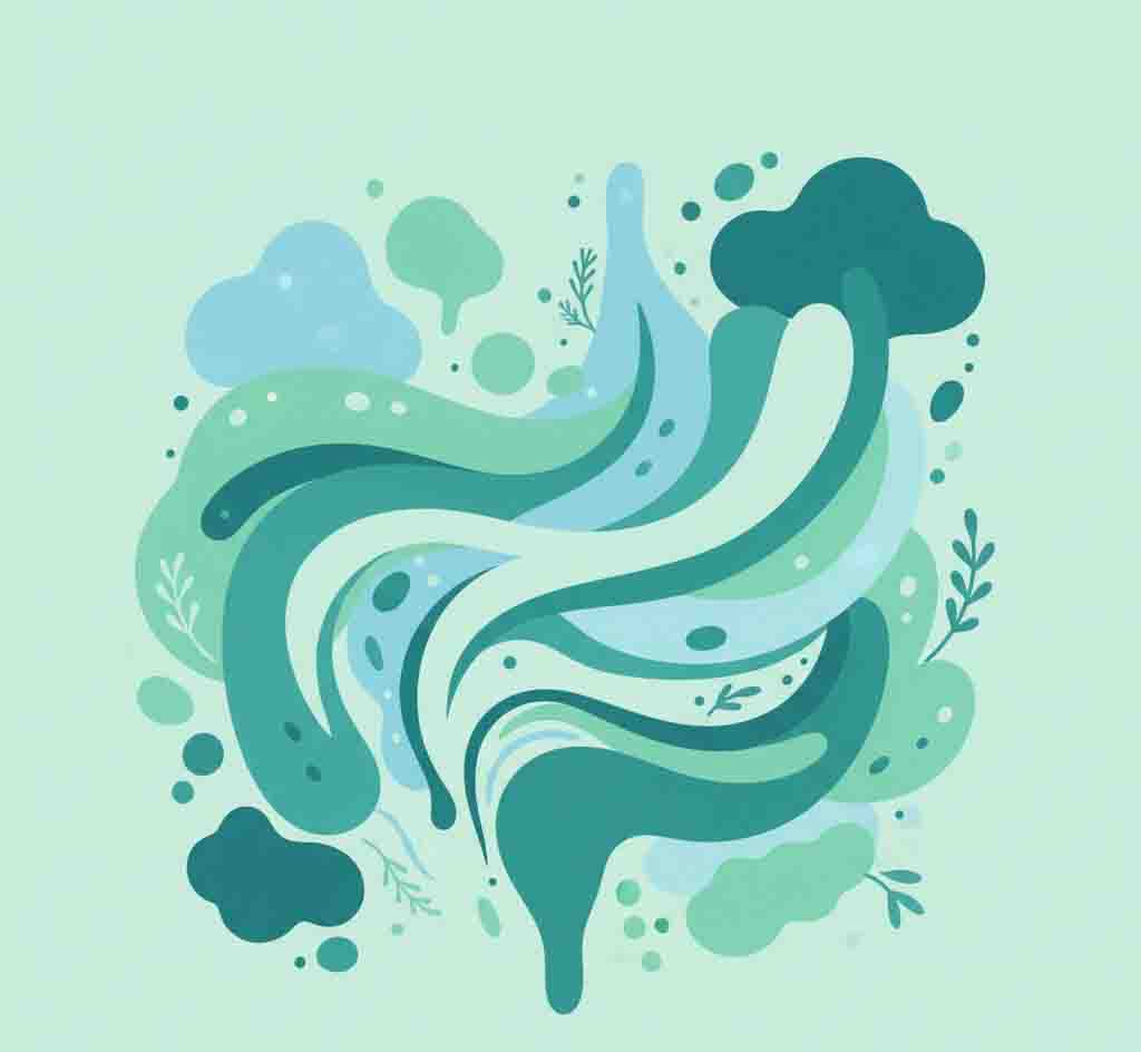Abstract representation of digestive wellness and gastric comfort