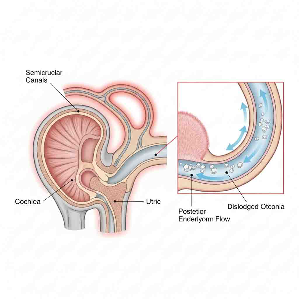 Diagram of the causes of BPPV