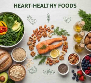 Heart-healthy food selection for lipid management including vegetables and whole grains