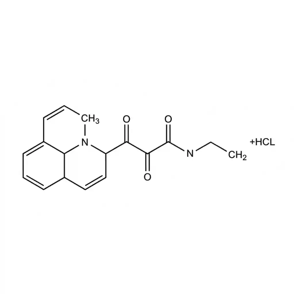 Chemical structure of Metformin HCl illustrating the dimethylbiguanide class configuration.